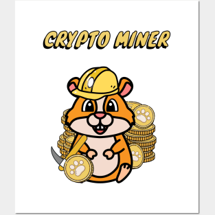 Funny Hamster is a crypto miner Posters and Art